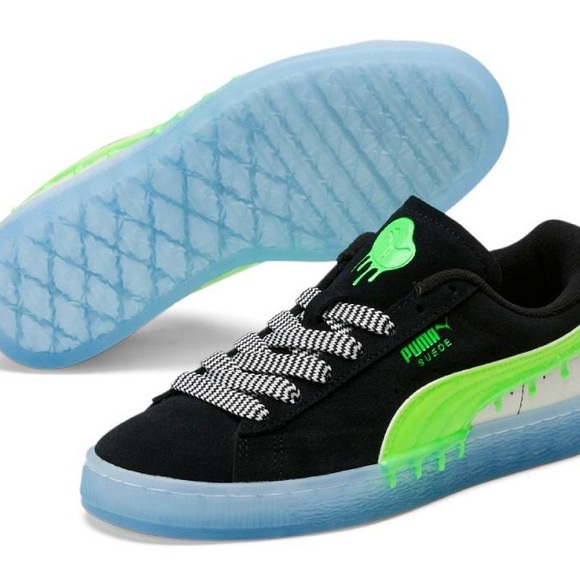 Puma Nickelodeon, Slime Kids Black and Green Shoes